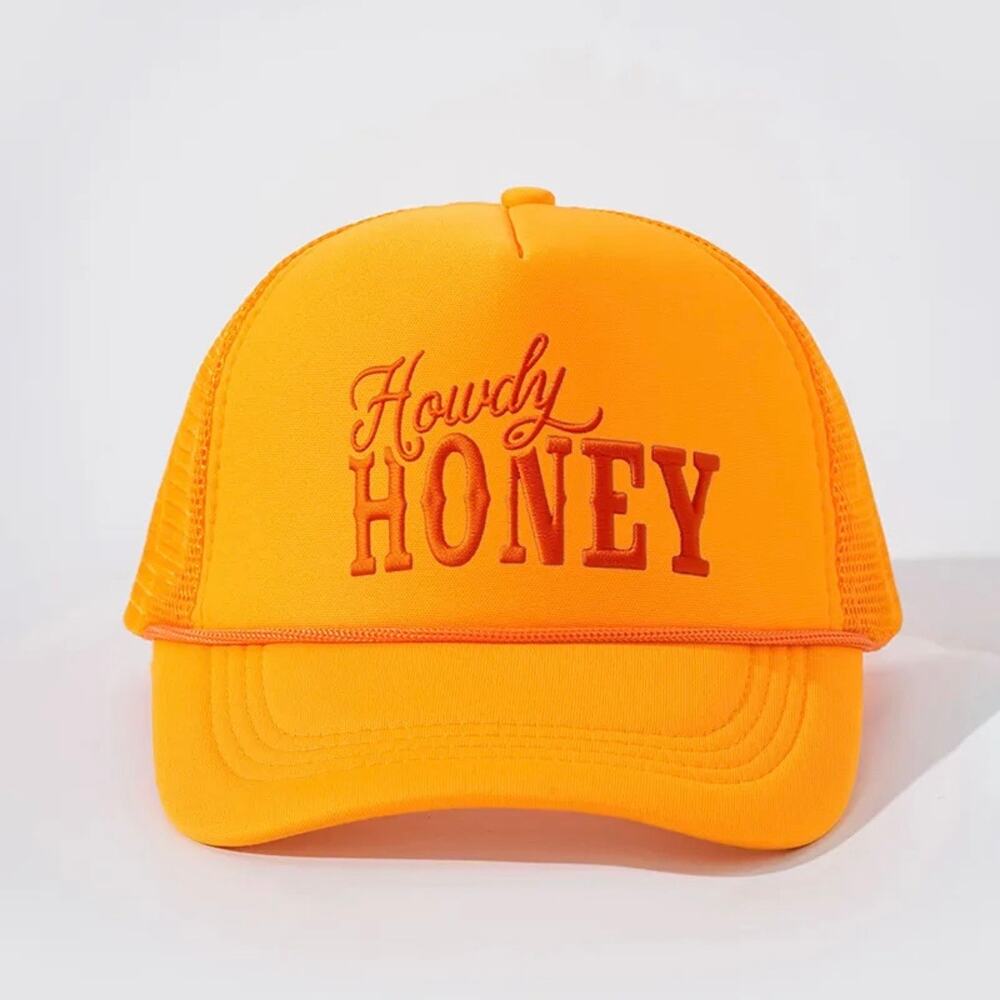 Howdy Honey Orange Western Mesh Snapback Trucker Hat NWOT